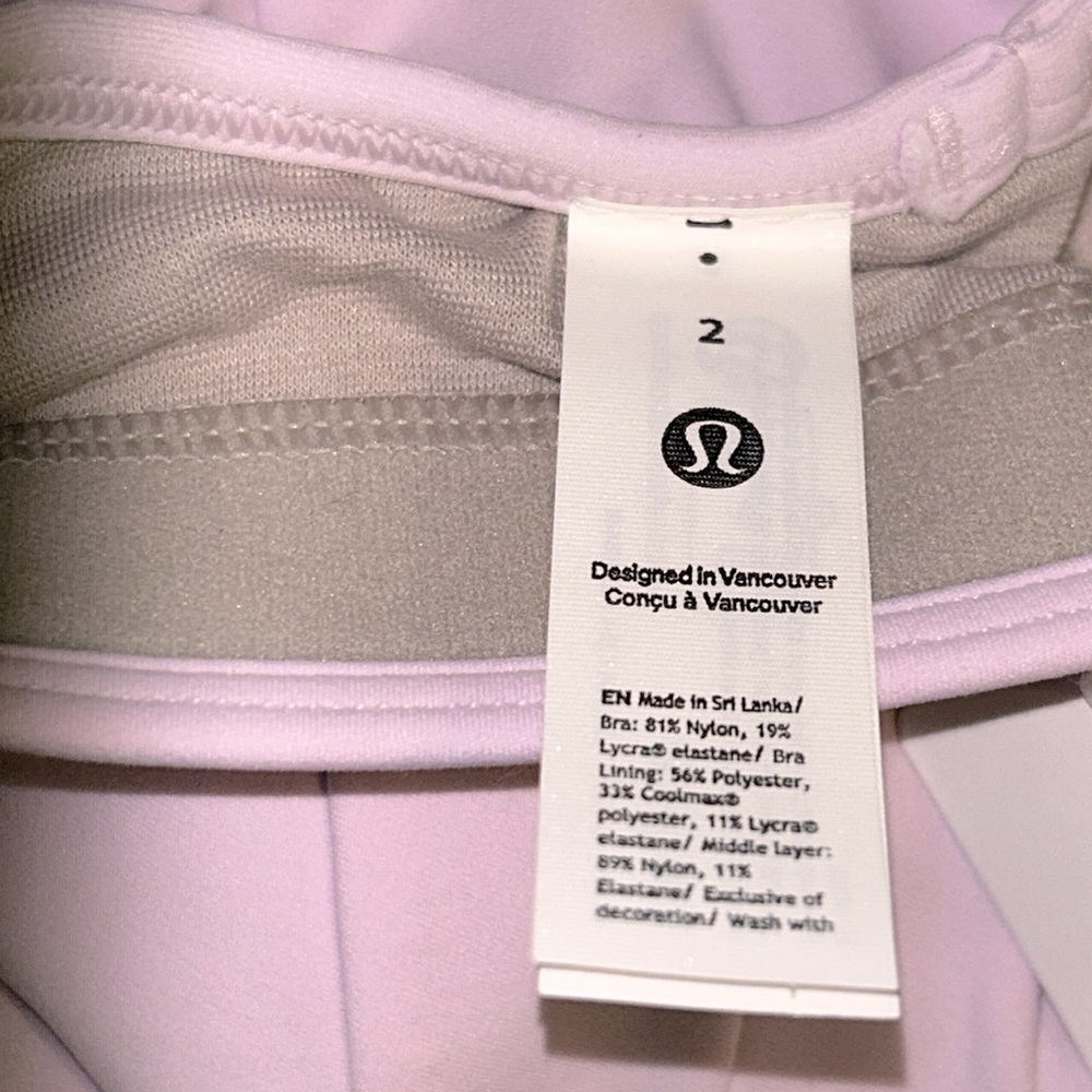 NWT Lululemon Flow Y Wrap-Front High-Neck Bra in Meadowsweet Pink size 2 - Picture 7 of 12
